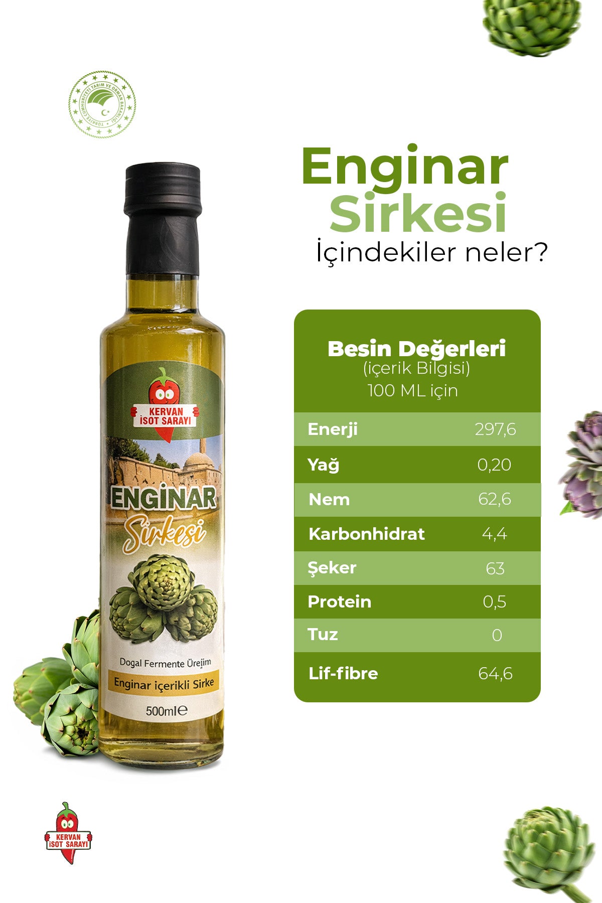 Enginar sirkesi 500grm