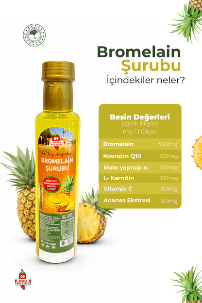Bromelain ananas İçeren Detox şurubu katkısız doğal