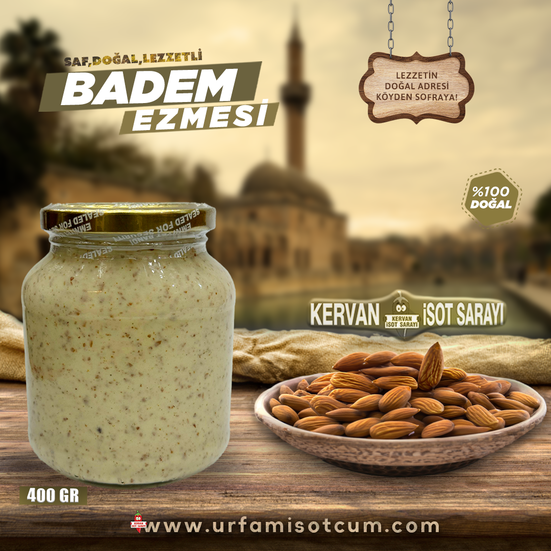 Ev Yapımı %100 doğal Badem Ezmesi (400gr)