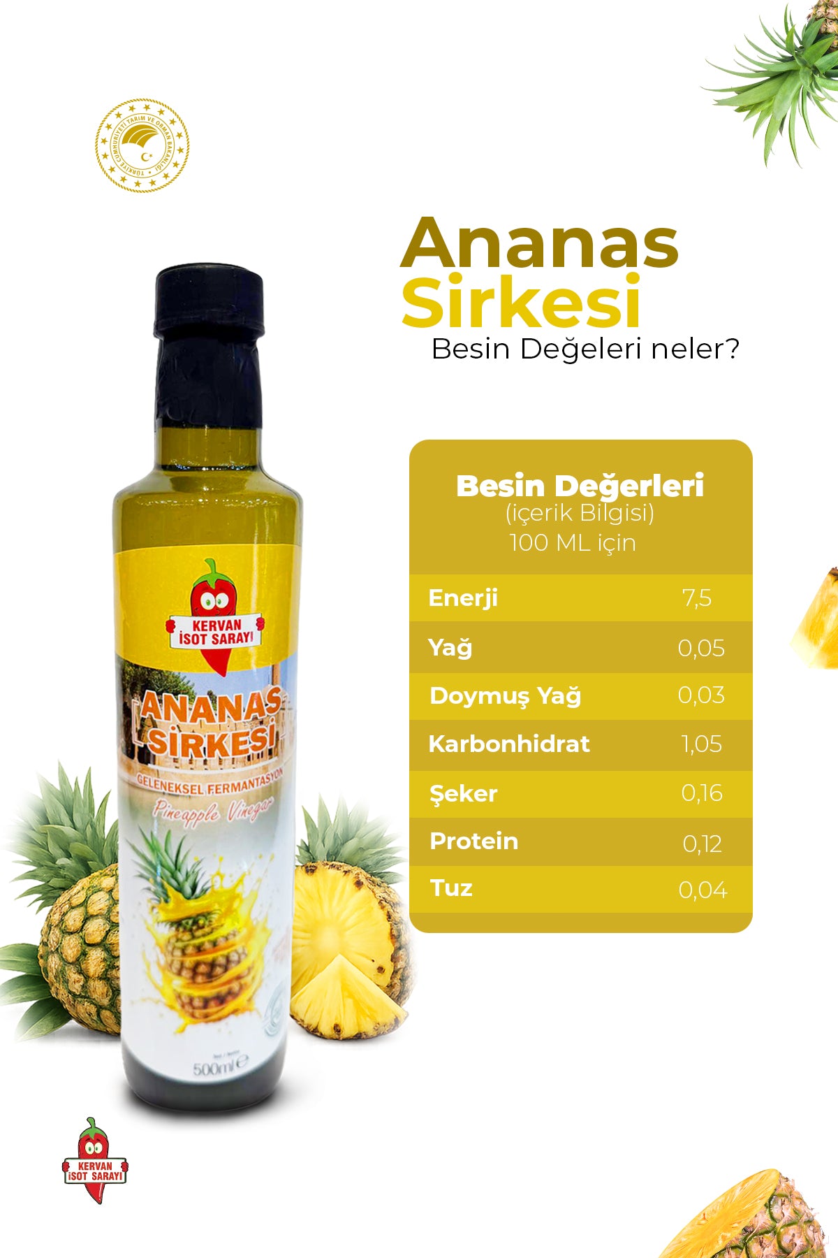 Ananas sirkesi 500GRM