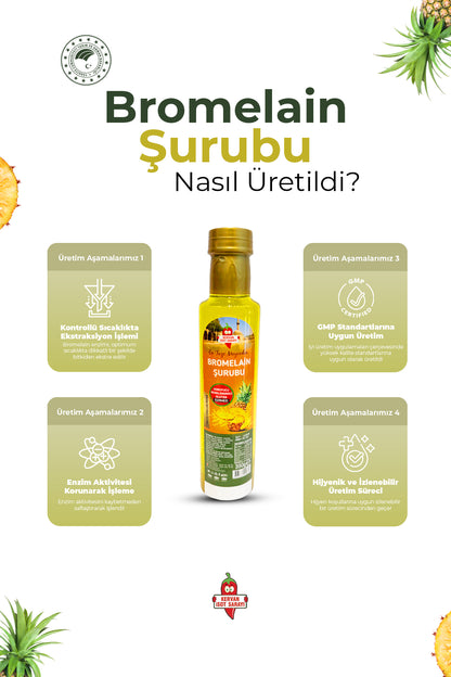 Bromelain ananas İçeren Detox şurubu katkısız doğal