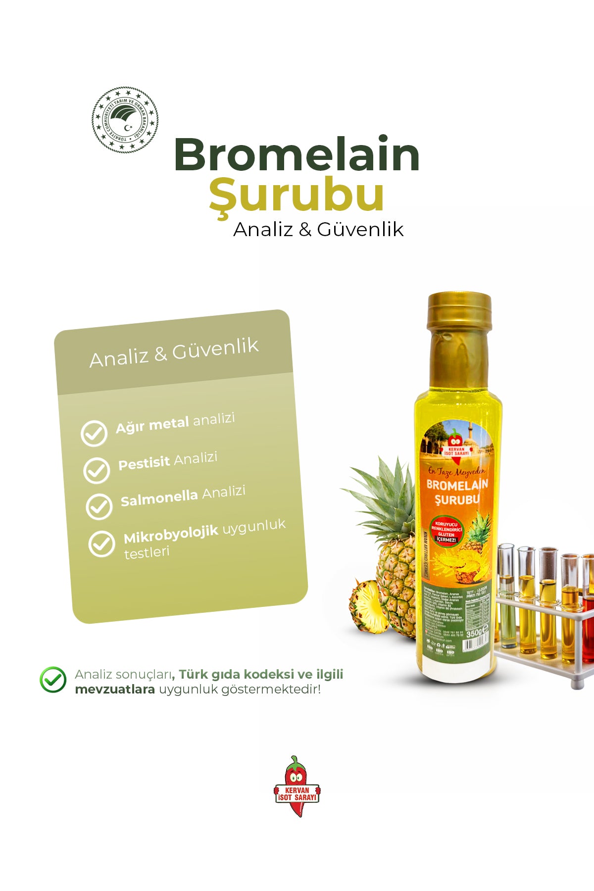 Bromelain ananas İçeren Detox şurubu katkısız doğal